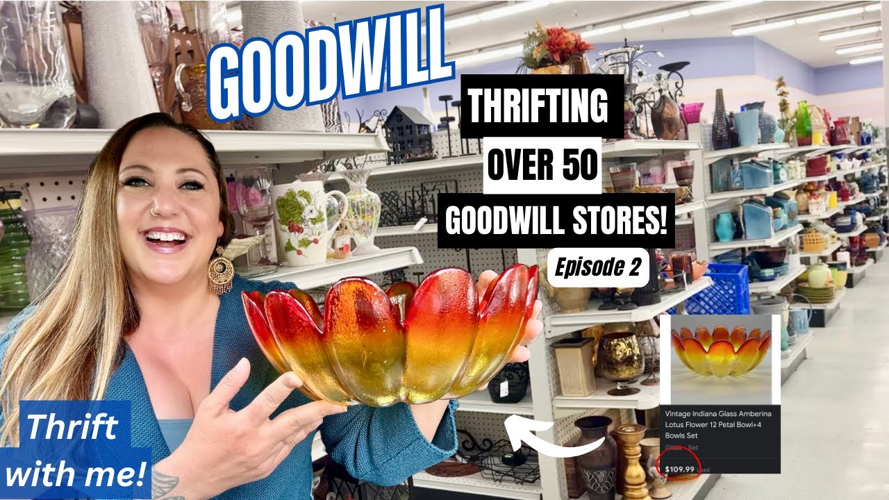THE TOUR CONTINUES!! THRIFTING OVER 50+ GOODWILL THRIFT STORES! Thrift With Me! Episode 2