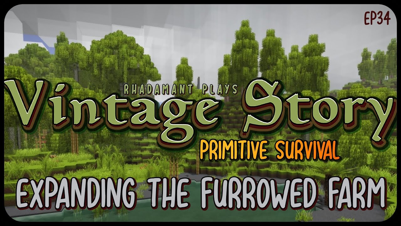 Expanding the Furrowed Farm in Vintage Story Primitive Survival - Surviving Wilderness // EP34