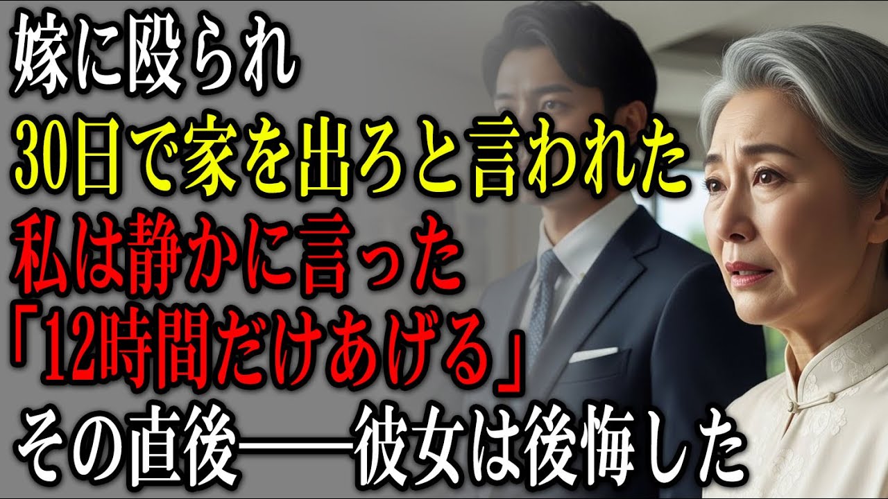 嫁に殴られ30日で家を出ろと言われた夜、息子は黙って見ていた——私が「12時間」を告げた直後、二人は後悔することになる【静かな復讐】【家族の裏切り】