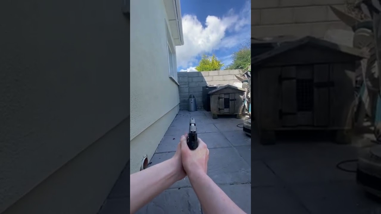 First person pov: Firing Airsoft P226 #shorts #airsoft #bbgun #reload #gun #fps