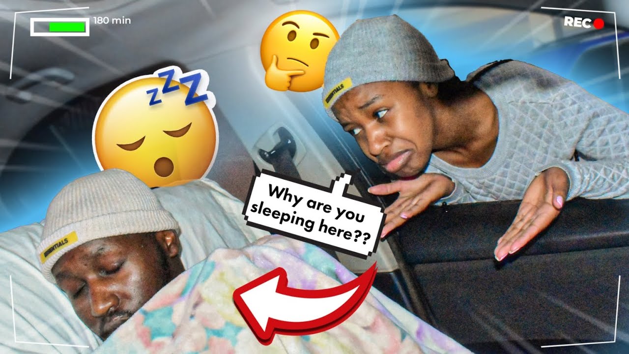 SLEEPING IN THE CAR TO SEE HOW MY GIRLFRIEND REACTS! *CUTE*😍