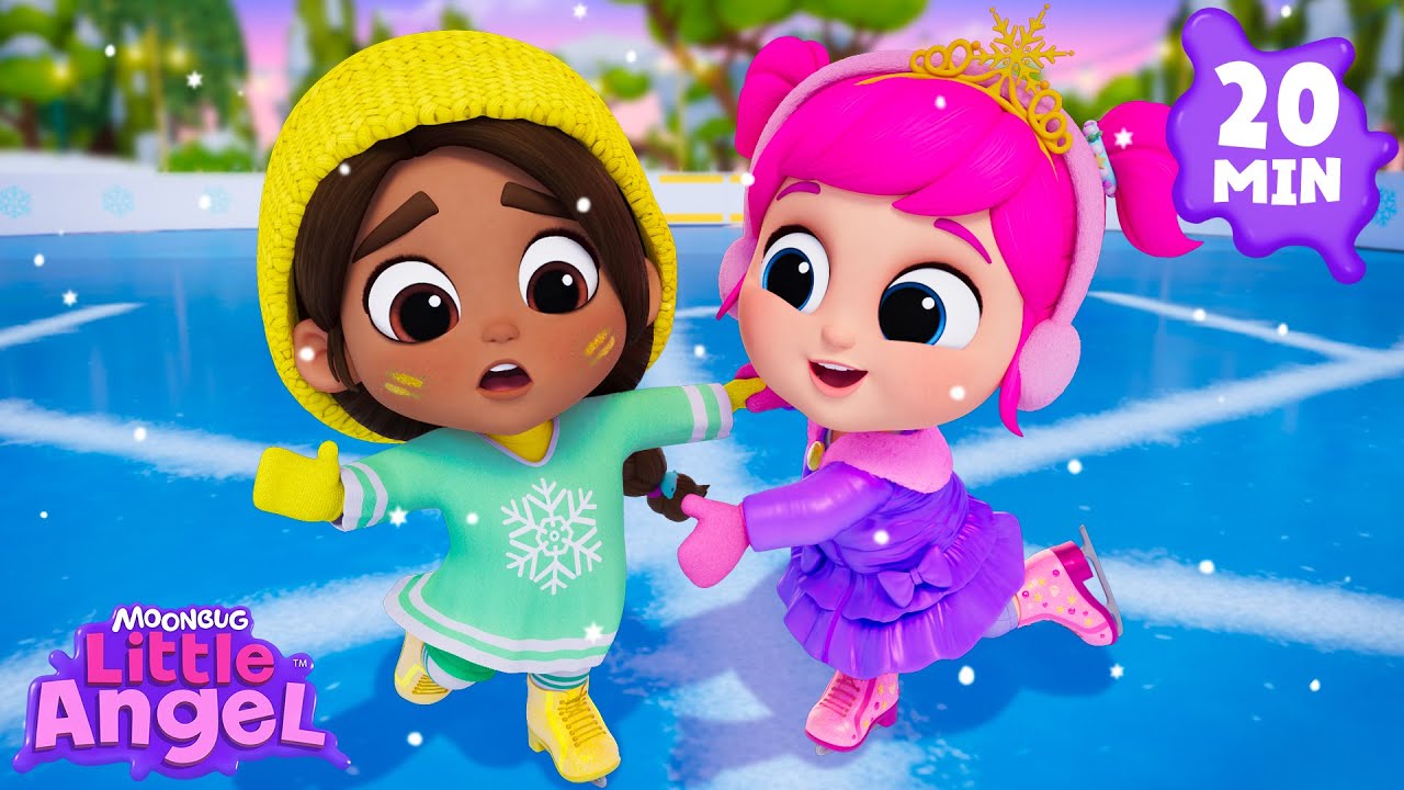 Ice Skating Snowflake with Jill the Princess! ⛸️👸 | Little Angel Kids Songs & Nursery Rhymes