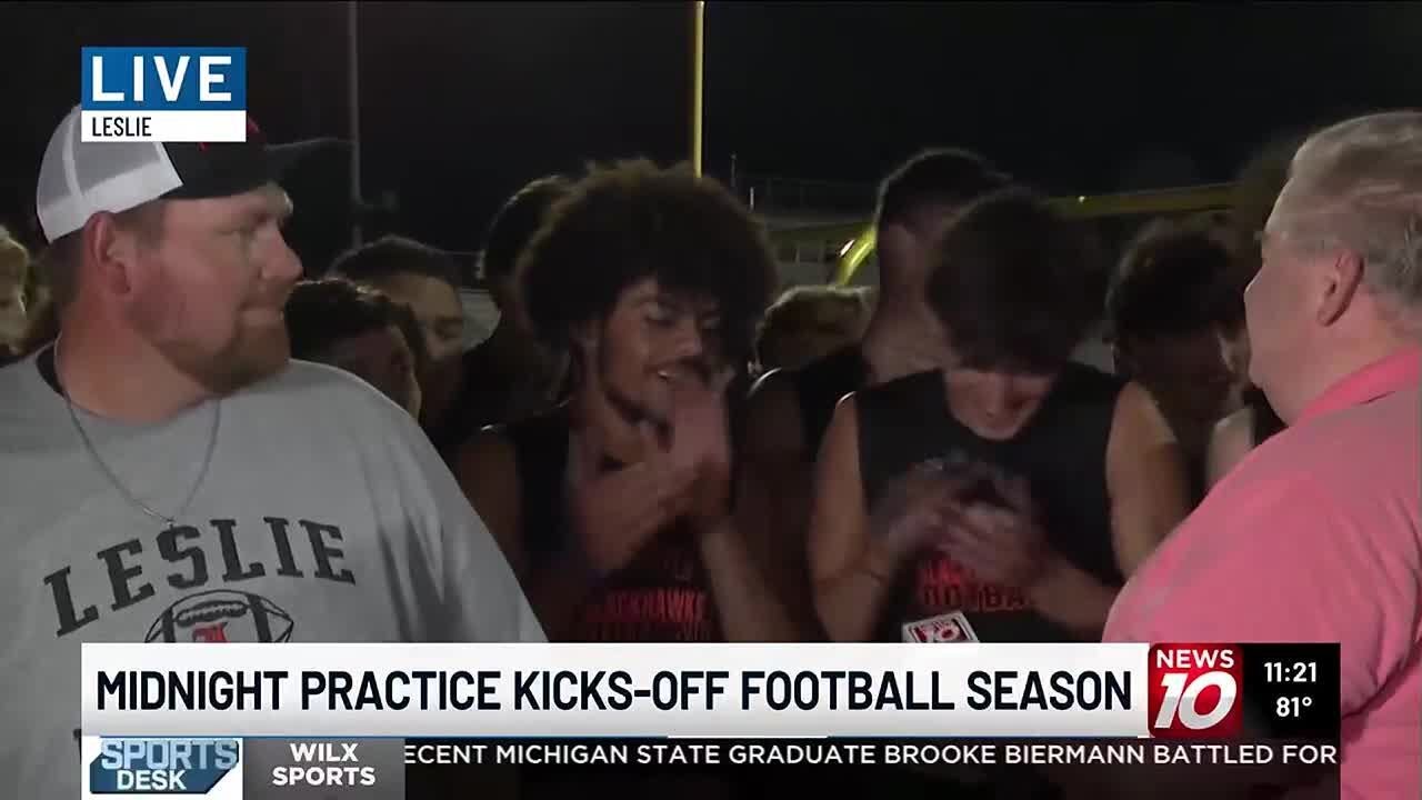 20 on 10: Leslie football kicks off its preseason schedule with practice at MIDNIGHT