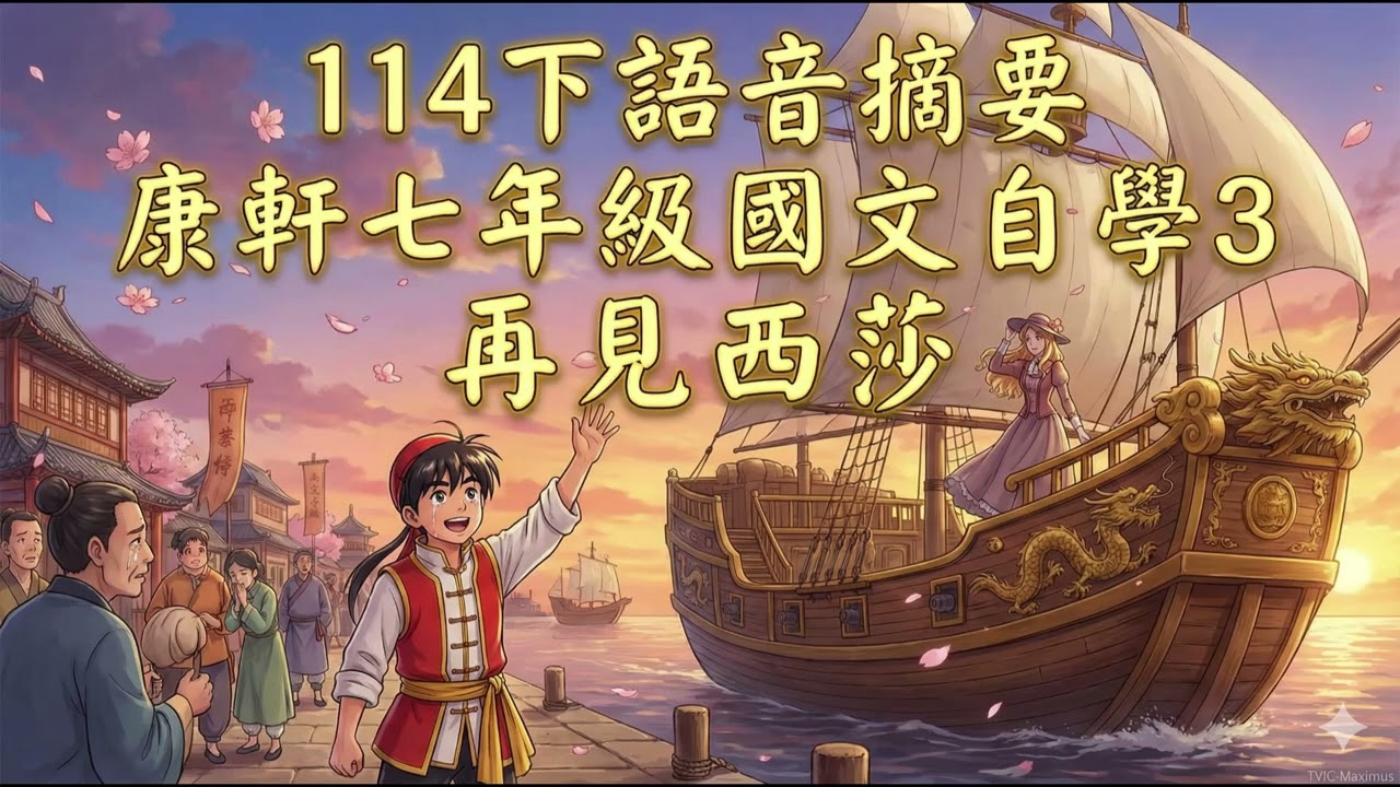 114下語音摘要 康軒七年級國文自學3 再見西莎movie