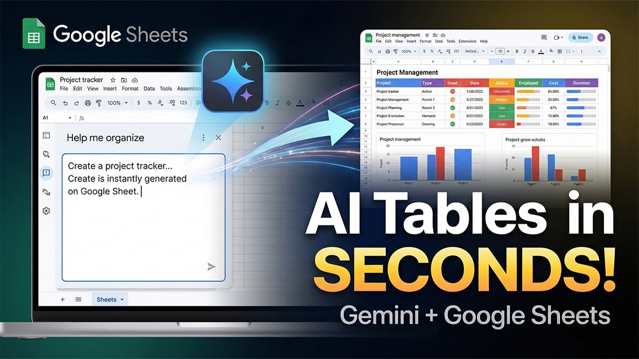 Как использовать Gemini в Google Sheets: мгновенно создавайте таблицы с помощью подсказок ИИ.