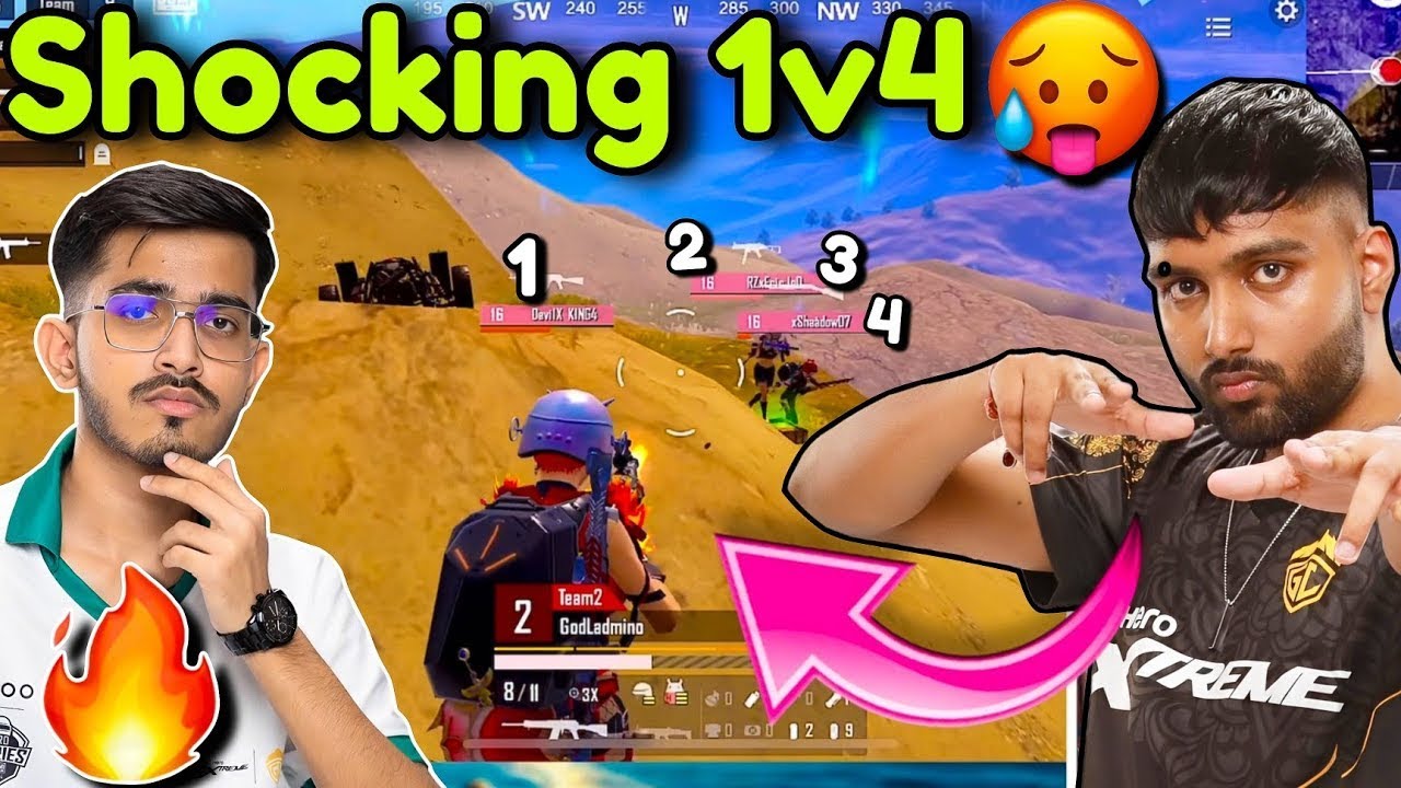 🇮🇳ADMINO Shocking 1v4 🥵 Punk on Fire🔥🔥#godlike #bgms