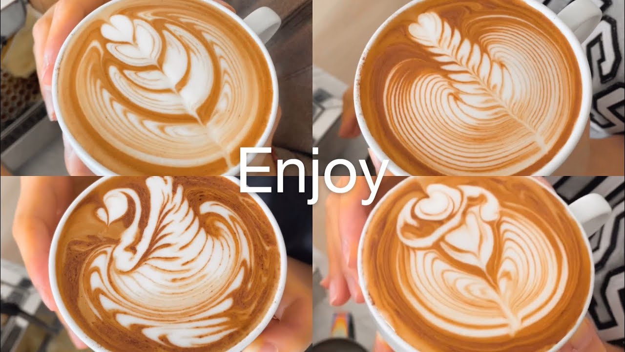 BARISTAJOY ☕️ Latte Art Tulip, Rosetta, Swan, Rose Challenge by Barista Joy