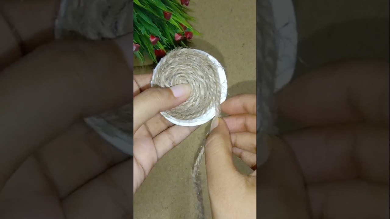 Let's make a nice mini hat with rope... 💞   #diy #minicraft #hat #rope
