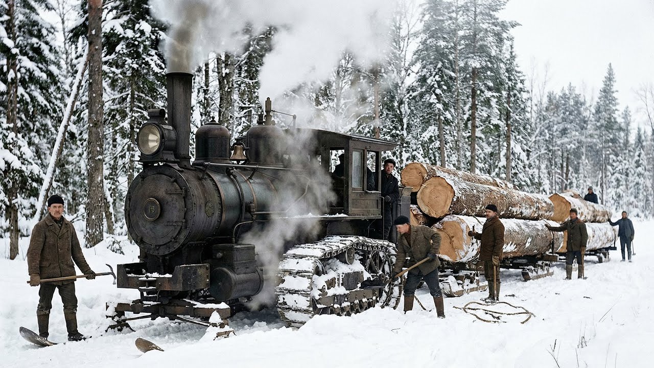 How This 20-Ton Iron Beast Hauled America’s Timber Through Snow