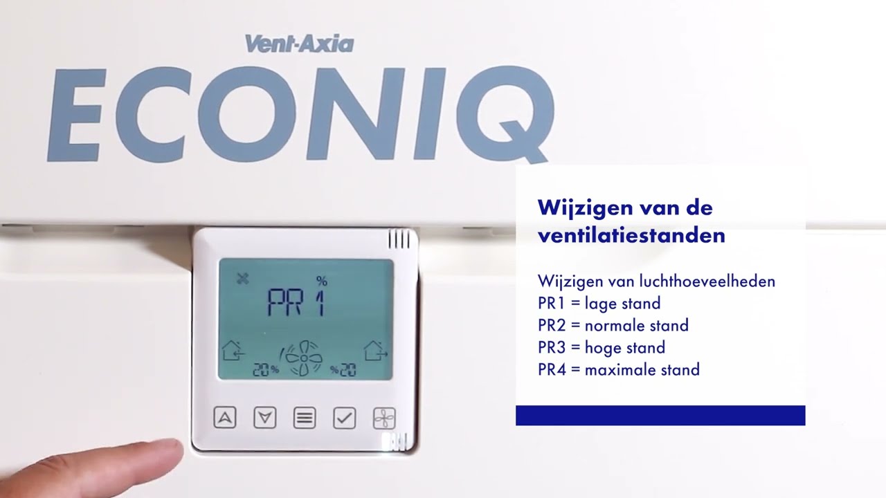 Econiq - Wijzigen van ventilatiestanden