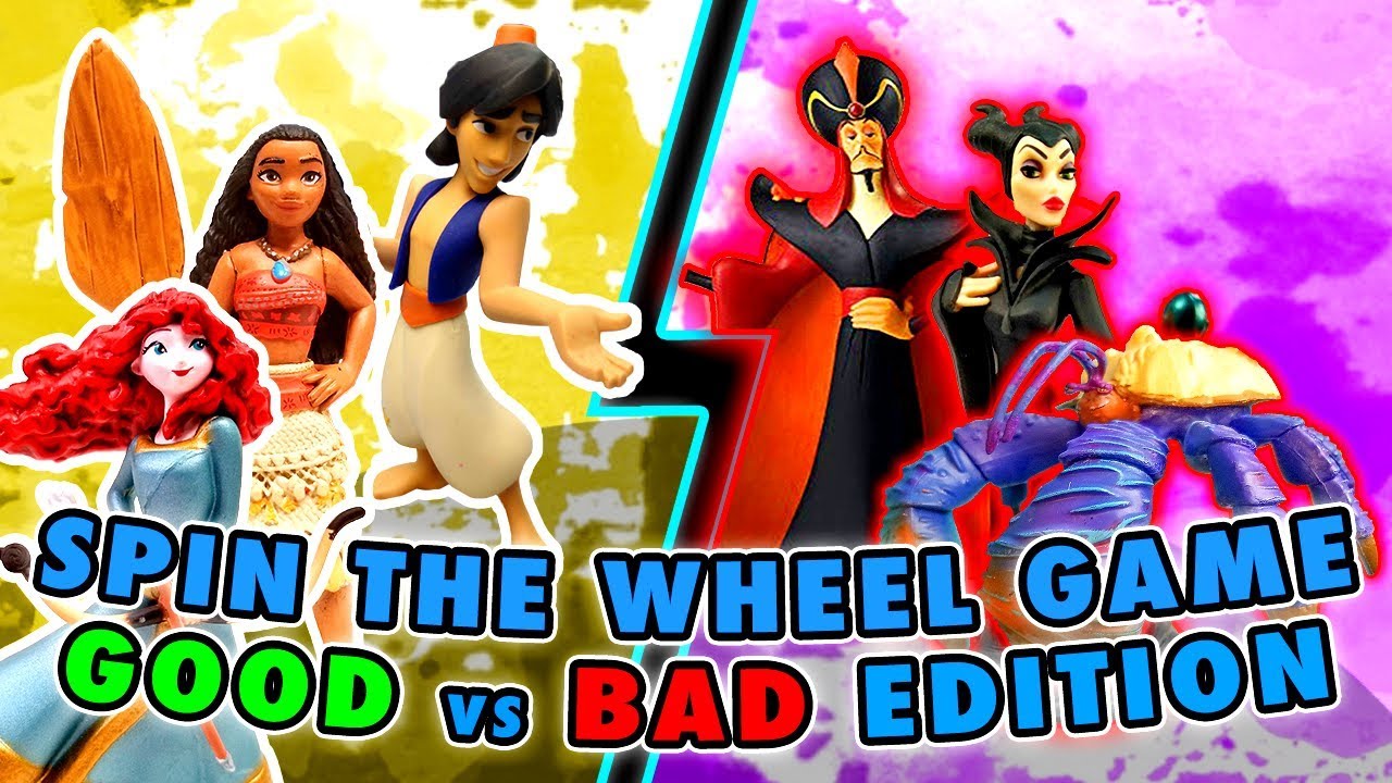 Moana & Aladdin Spin The Wheel Game! Good VS Bad Toys w/ Jasmine, Aladdin & Sofia the First
