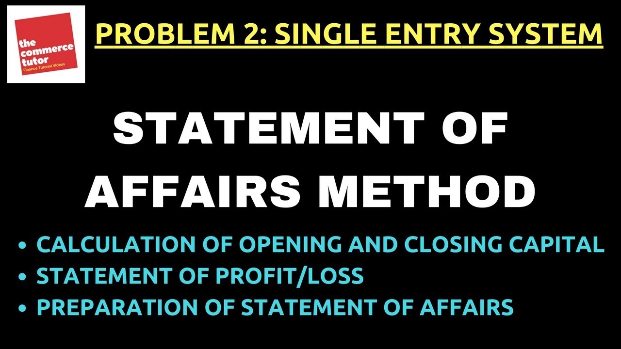 Problem 2 on Statement of Affairs Method