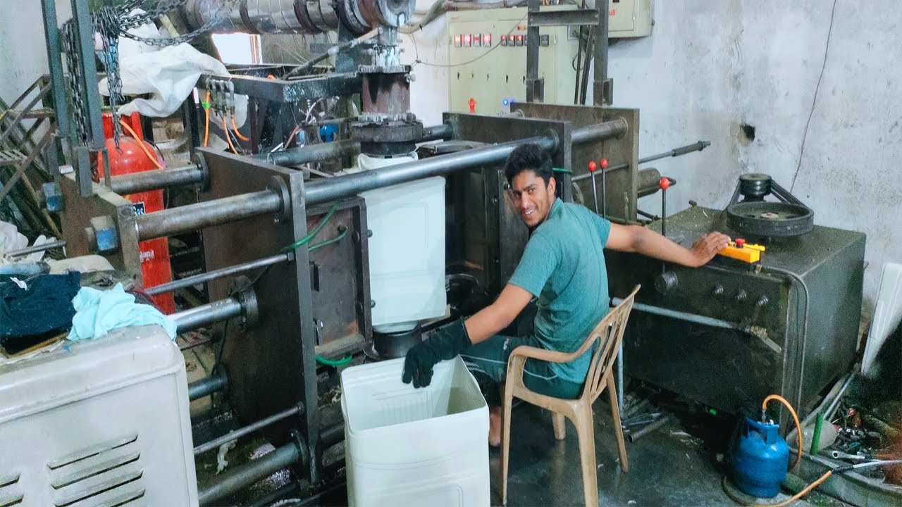 how making washing Machine Plasti body Process of Blow Moulding Machine in local factory