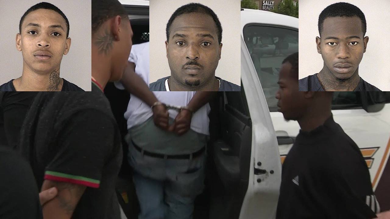 Three men arrested, accused of following, robbing bank customers