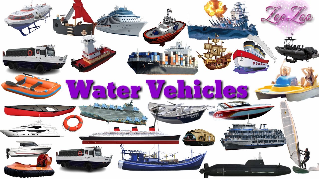 Water Vehicles name | Water Vehicles in English | Water Transports
