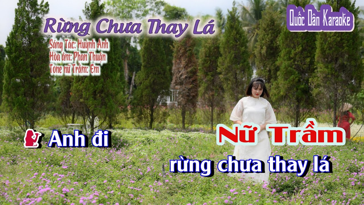 Karaoke Rừng Chưa Thay Lá | Bossa Nova | Tone Nữ Trầm (Em,Tp:100) | Quốc Dân Karaoke