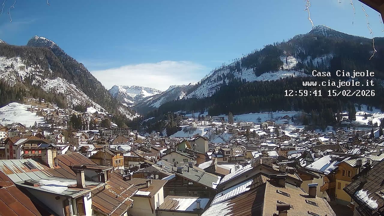 Timelapse 15/02/2026 - Webcam Casa Ciajeole - Moena, Val di Fassa, Dolomiti