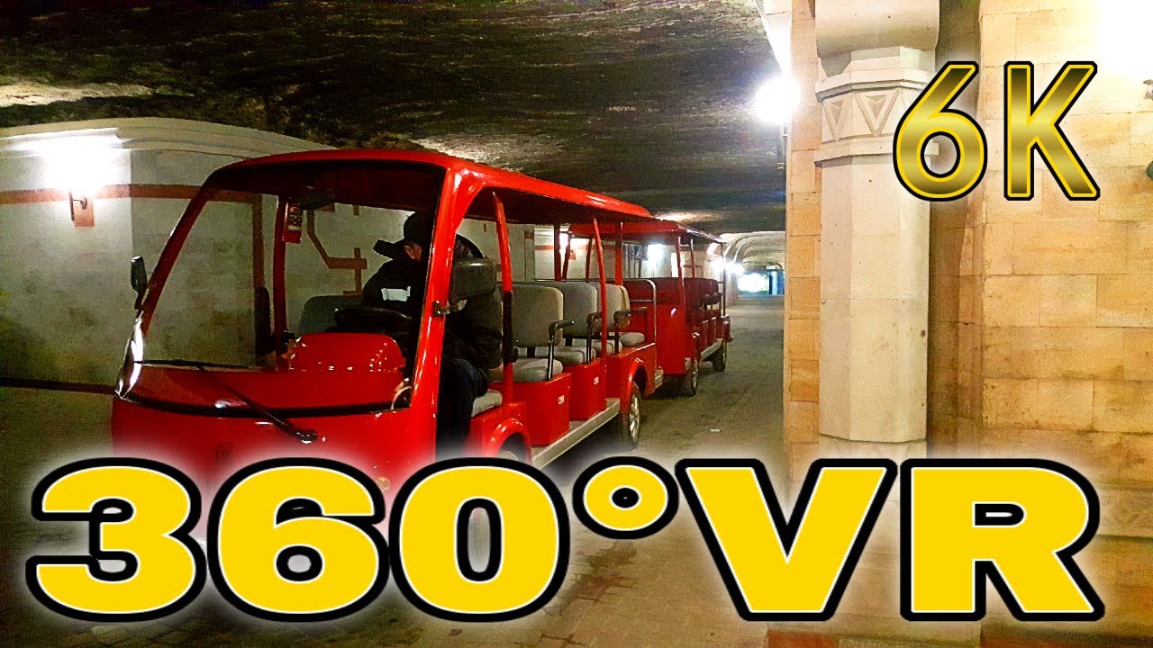 360&deg; VR Toddler Ride Winery Cricova Bus Cellar Visit Moldavia Republic 6K 3D Virtual Reality HD 4K