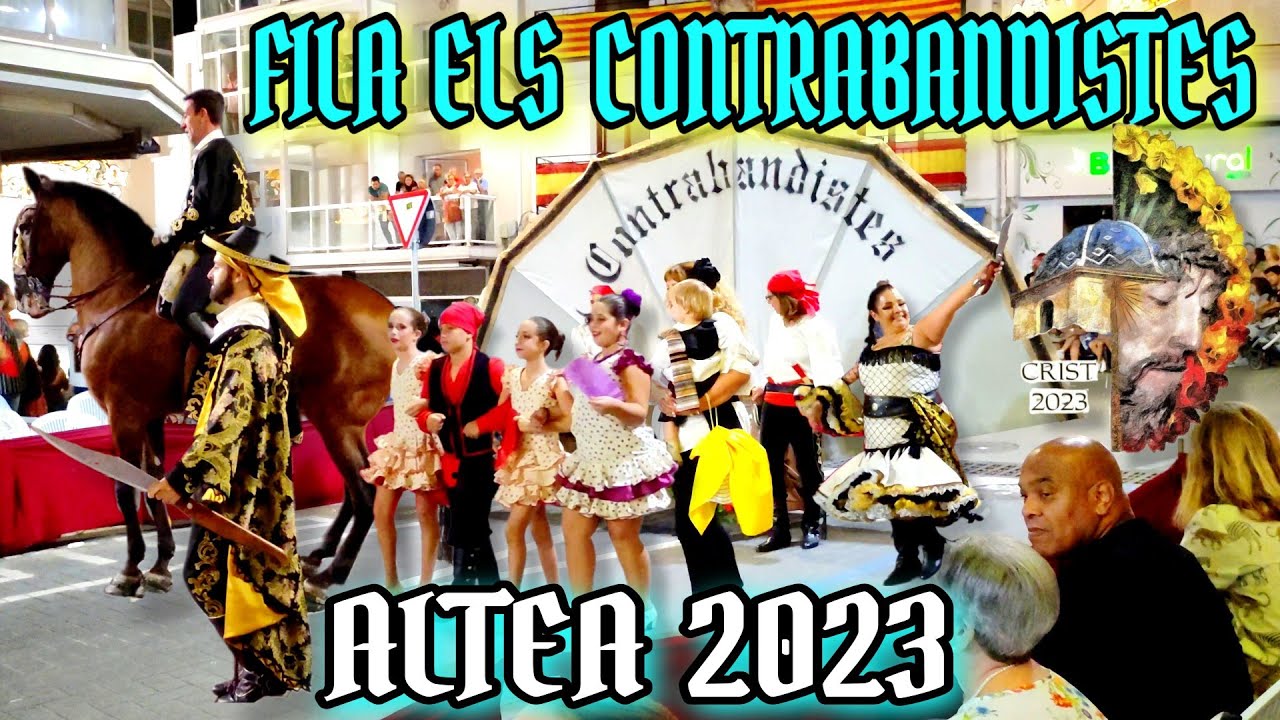 4K ALTEA 2023 - ENTRADA FILA ELS CONTRABANDISTES #altea #alicante #morosycristianos #desfile