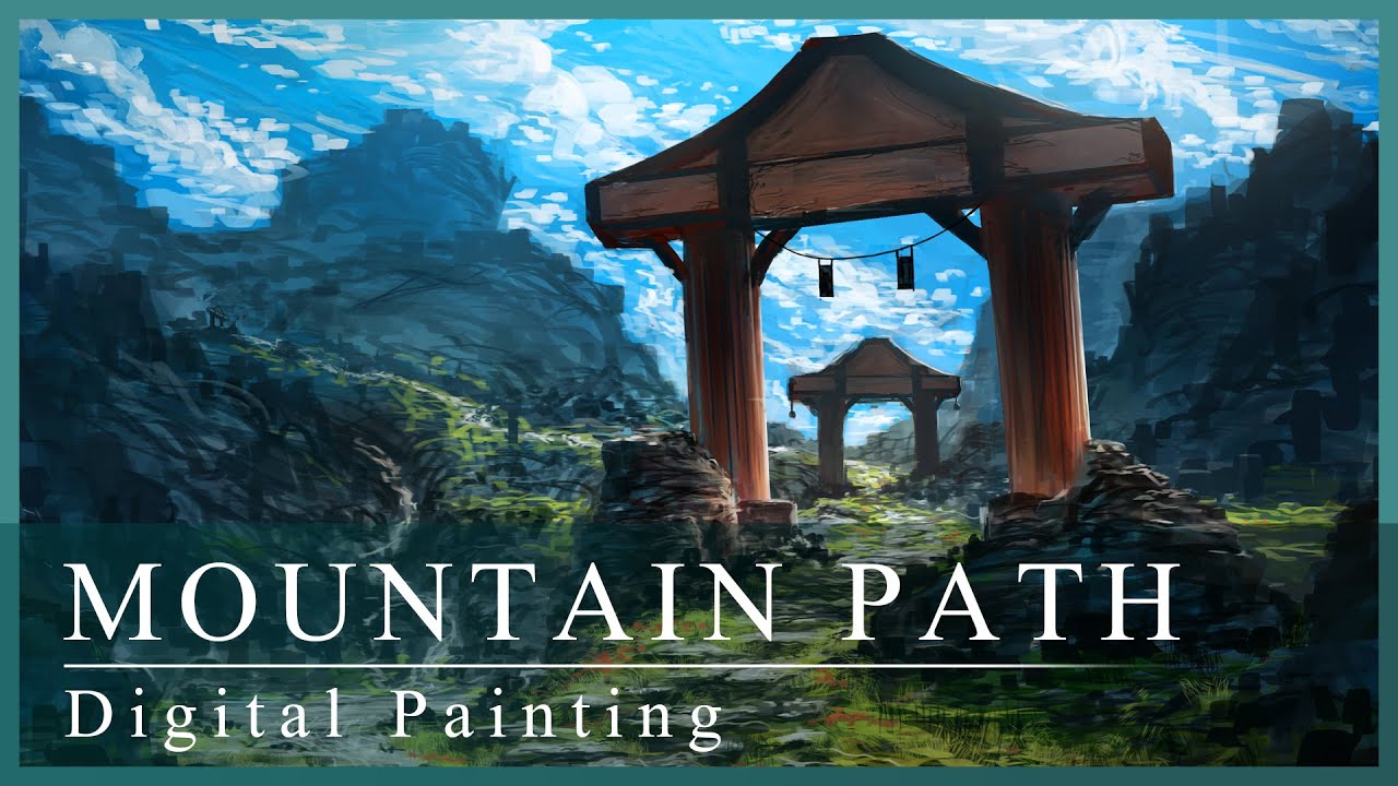 Digital Painting | Mountain Path (with annotations!)