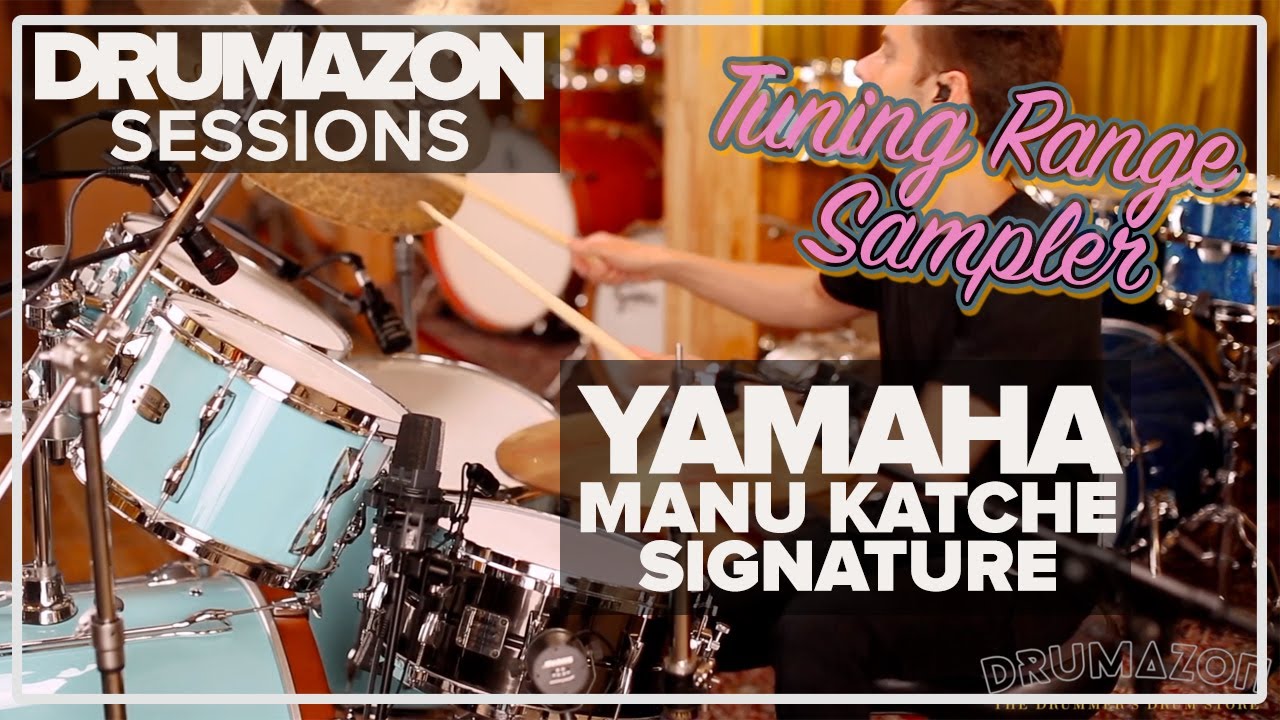 Yamaha Manu Katch&eacute; Signature Snare Drum, 14 x 6.5 Seamless Brass MIJ, Audio Demo by Drumazon