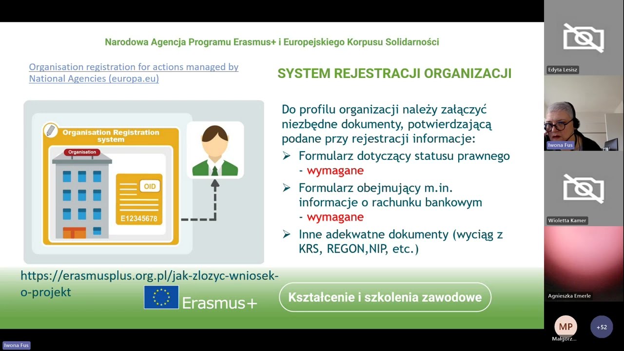 Spotkanie informacyjne - program Erasmus+, Webinarium techniczne KA210-VET i KA220-VET.