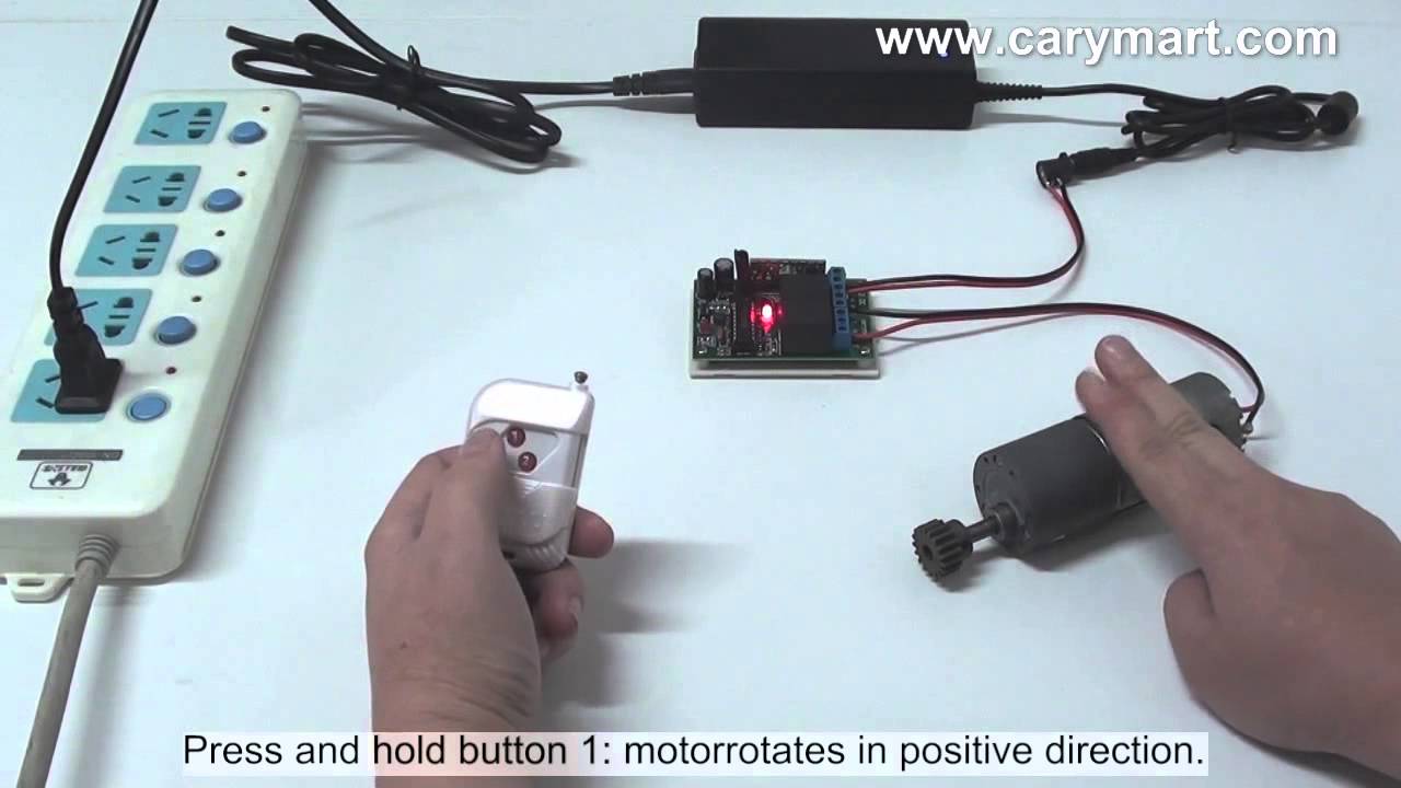 Wireless remote control DC motor in forward and reversal rotation