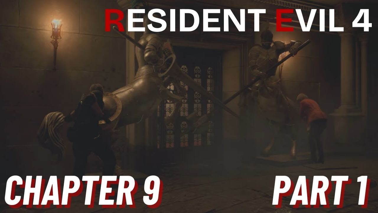 RESIDENT EVIL 4 Chapter 9 Part 1: Escaping the POSSESSED KNIGHT ARMOR (Full Walkthrough)