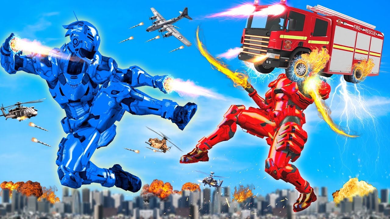 जादुई आग ट्रक सुपर रोबोट लड़ाई Magical Fire Truck Robot Vs Super Robot Hindi Kahaniya हिंदी कहानियां