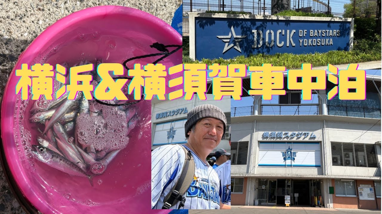 釣りと野球観戦の車中泊です。横浜の海も意外に綺麗です。