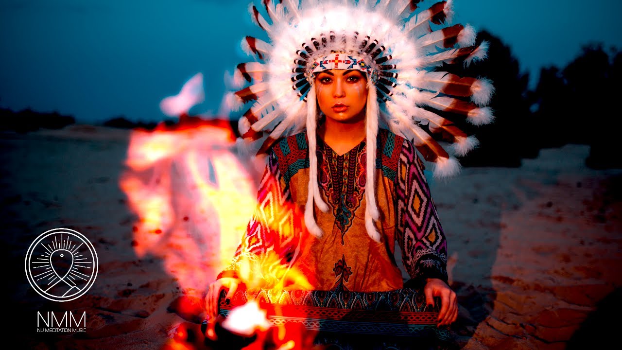 Native American Flute Sleep: 🔥 Indigenous Low flute & Fire 🔥 night sounds sleep meditation