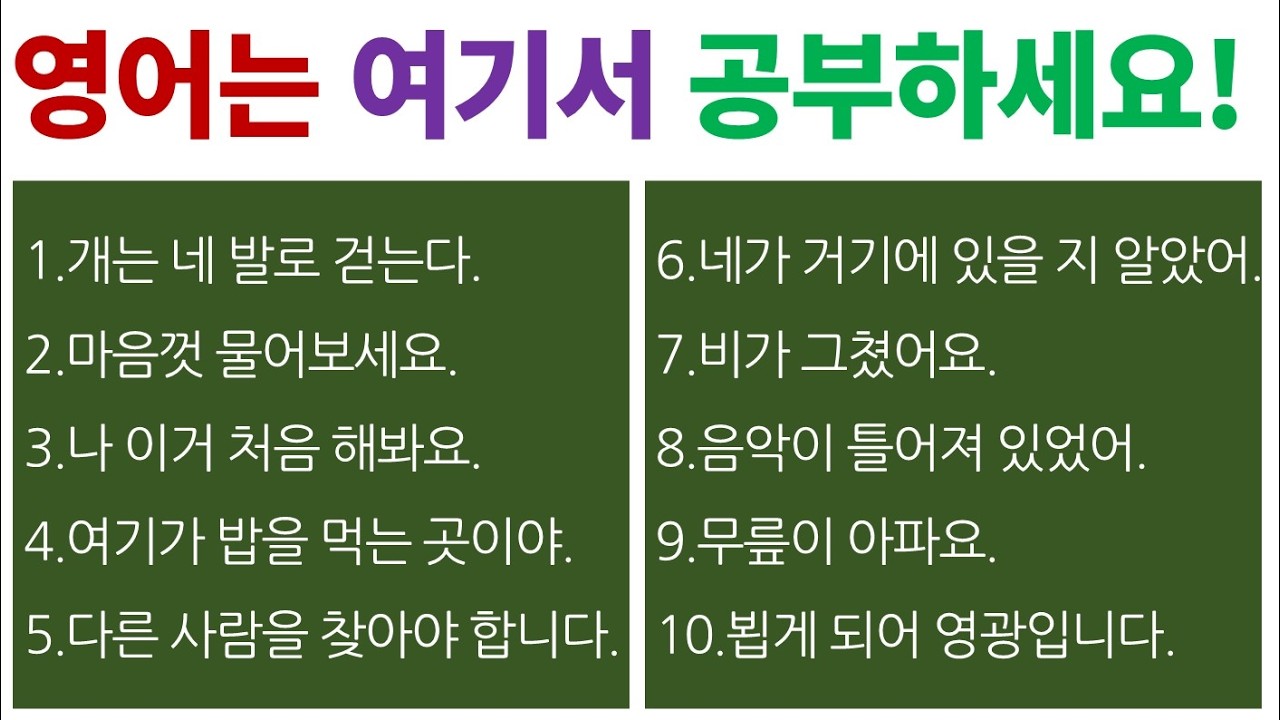 [영어 잘하는 법] 쉽고 재미있게 배우는 영어 말하기 / Bones English
