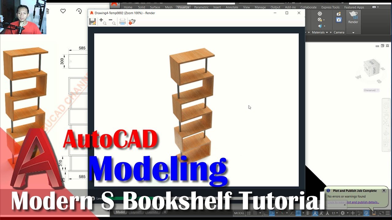 Modern S Bookshelf Modeling Tutorial With AutoCAD