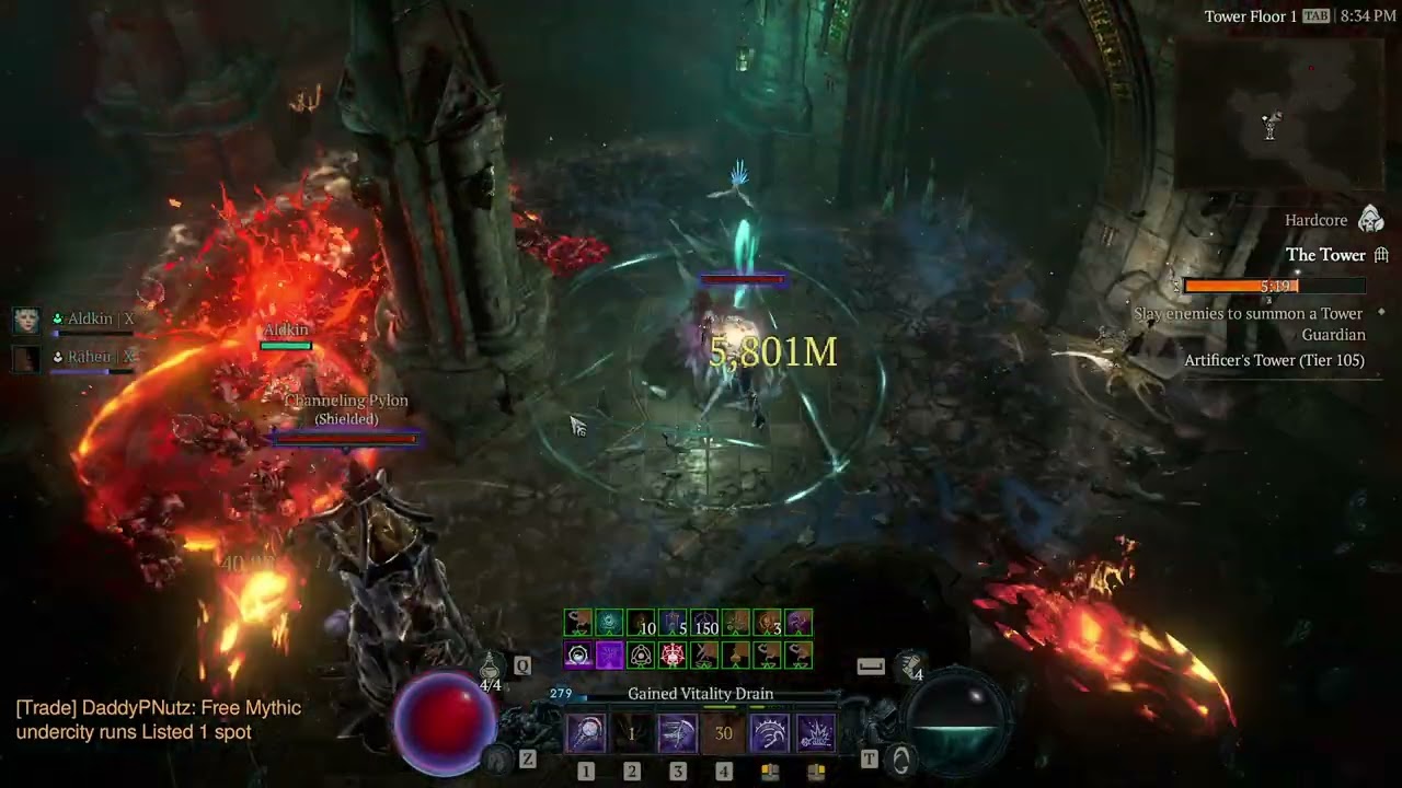 Diablo 4 Hardcore - Top Necro Tower run