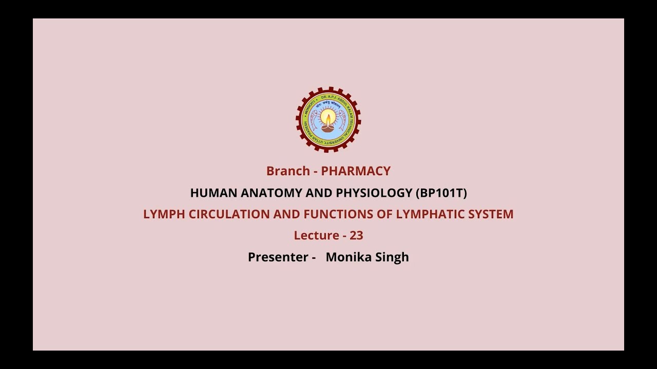 Human Anatomy & Physiology | Lymph Circulation and Functions of Lymphatic System | AKTU Digital