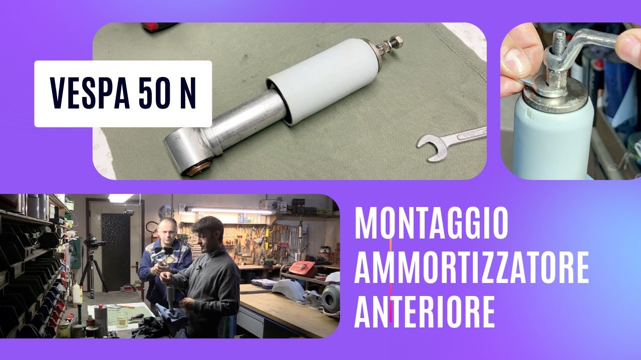 Montaggio ammortizzatore anteriore Vespa 50 N