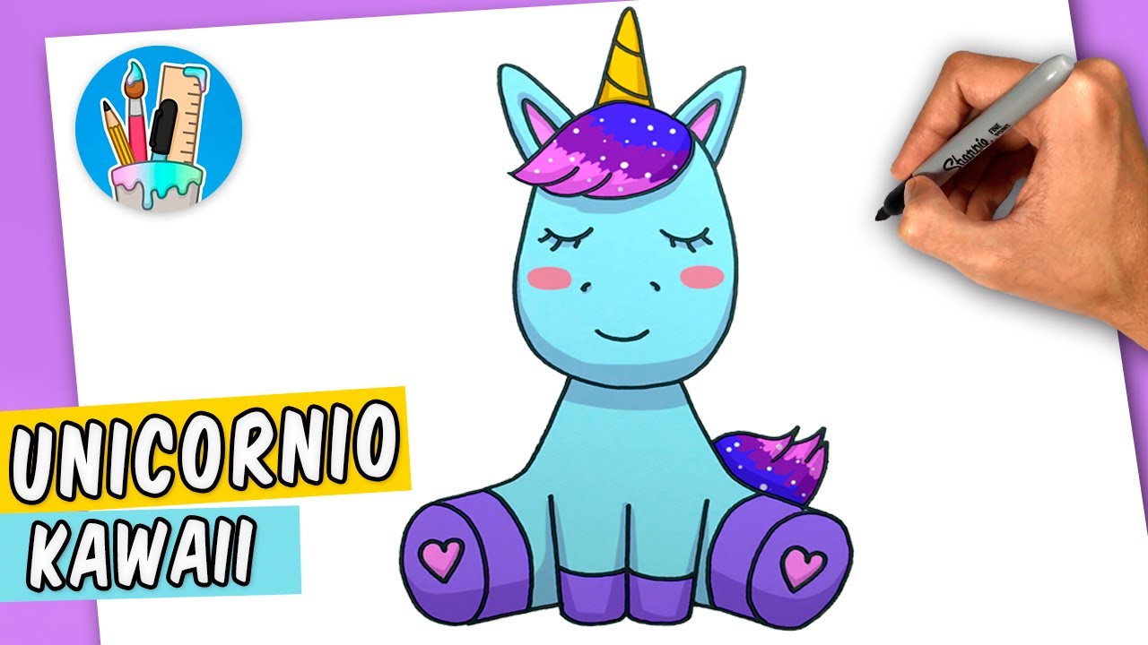 CÓMO DIBUJAR UN UNICORNIO KAWAII - Fácil Paso a Paso