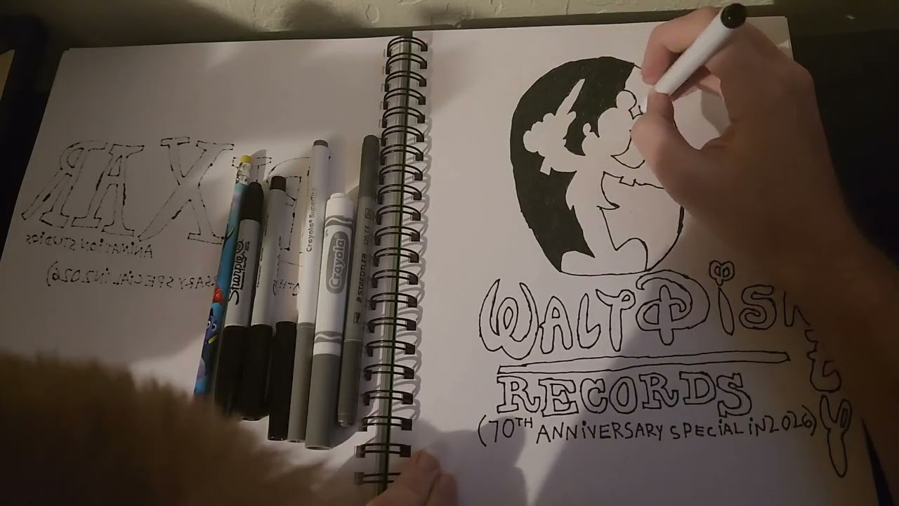 How To Drawing Walt Disney Records Logo In Coloring (70th Anniversary Special In 2026)