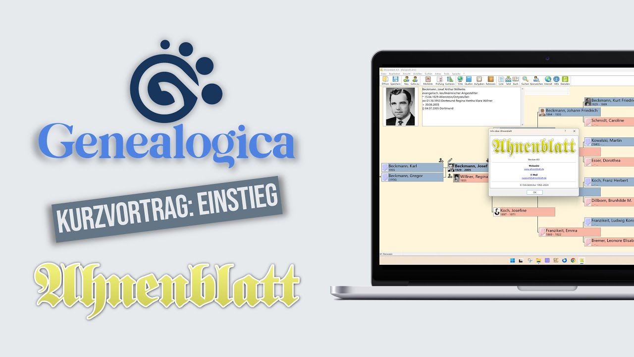 Genealogica 2025 - Kurzvortrag - Einstieg - Eingabe der ersten Familiendaten in Ahnenblatt