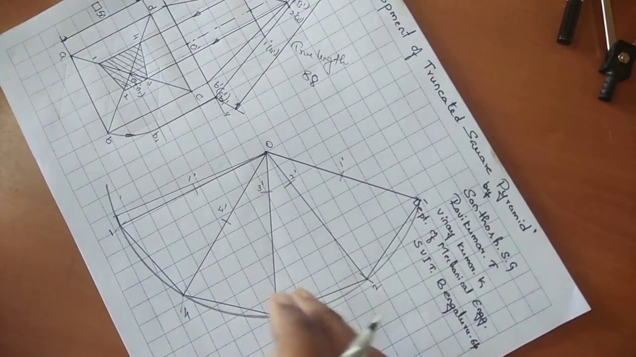 Square Pyramid- Development of Truncated Square Pyramid