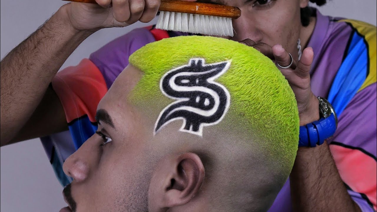 CRAZY DOLLAR SIGN 😱 cifrão pigmentado + coloração verde 💈✂️