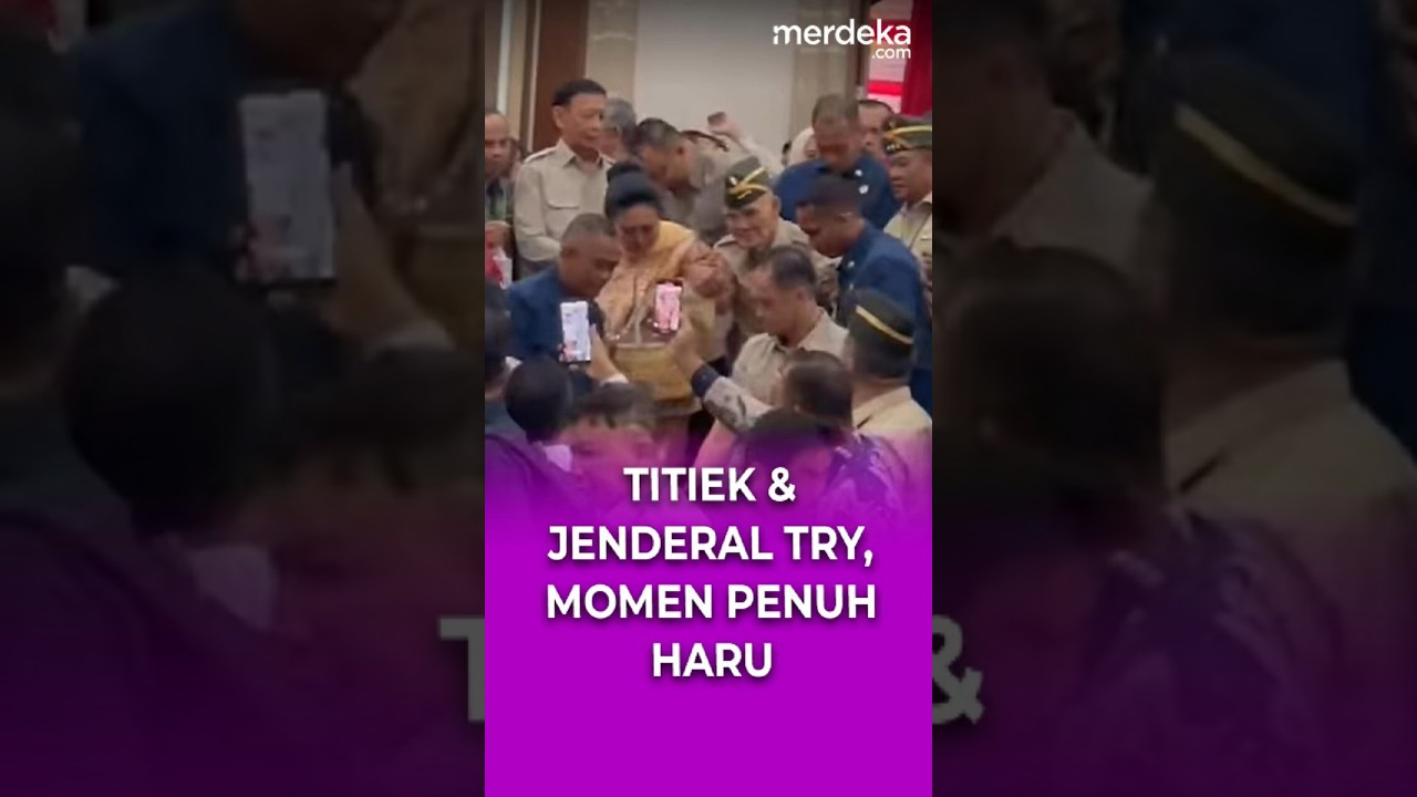 Titiek Soeharto Gandeng Jenderal Try Sutrisno, Turuni Tangga Penuh Haru