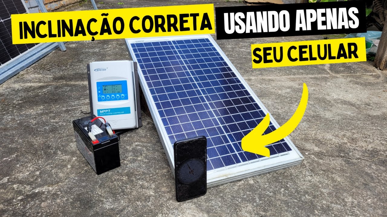 Como Extrair o MÁXIMO DE EFICIÊNCIA na Instalação dos PAINÉIS SOLARES Usando  APLICATIVO CLINOMETER!
