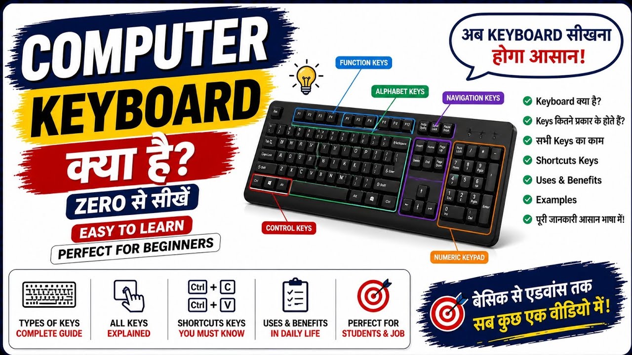 Keyboard क्या है? | Computer keyboard basic knowledge | Learn Computer Basics Hindi