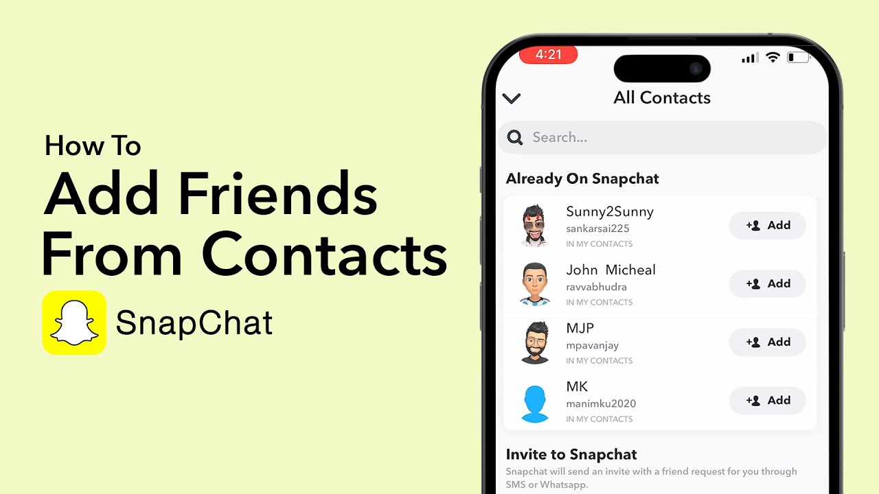 How to Add Friends on Snapchat from Contacts?