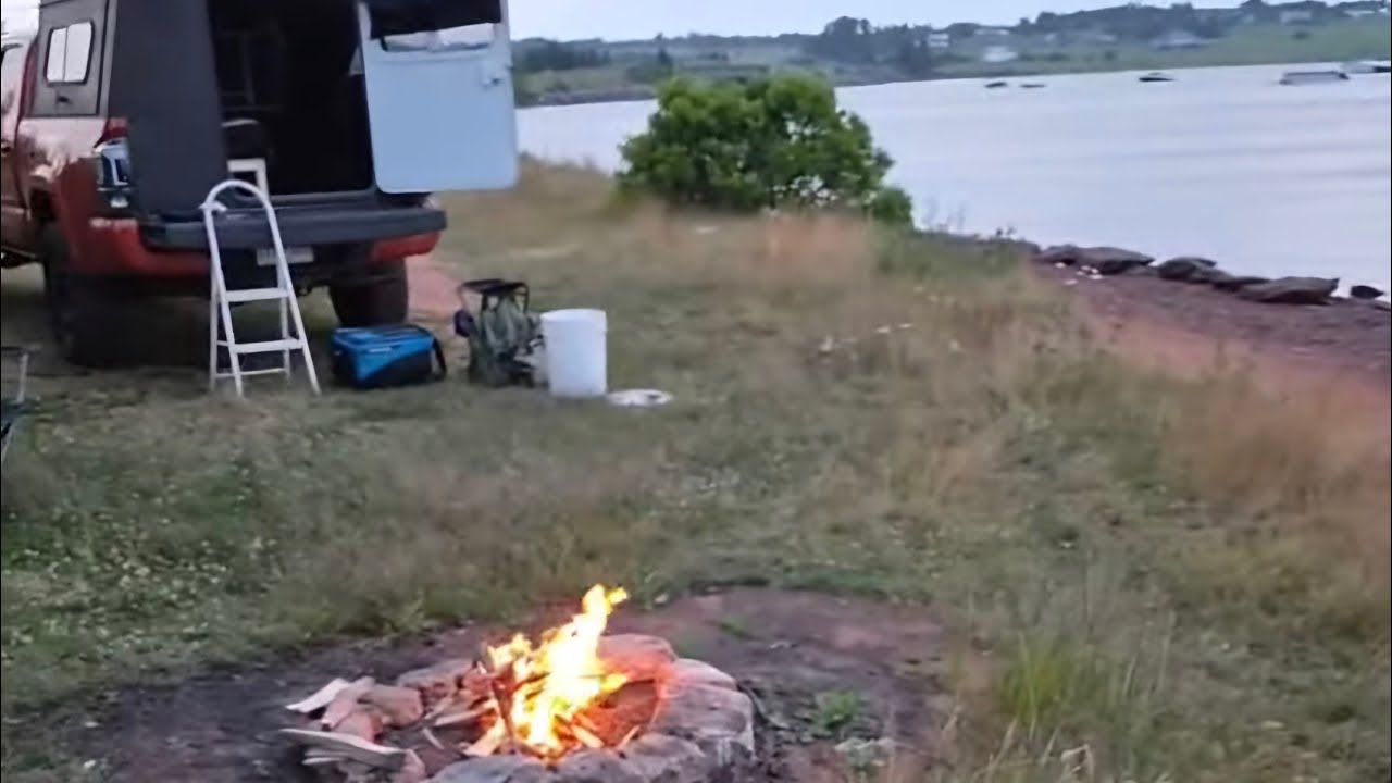 I'm checking out a camp site and doing some fishing