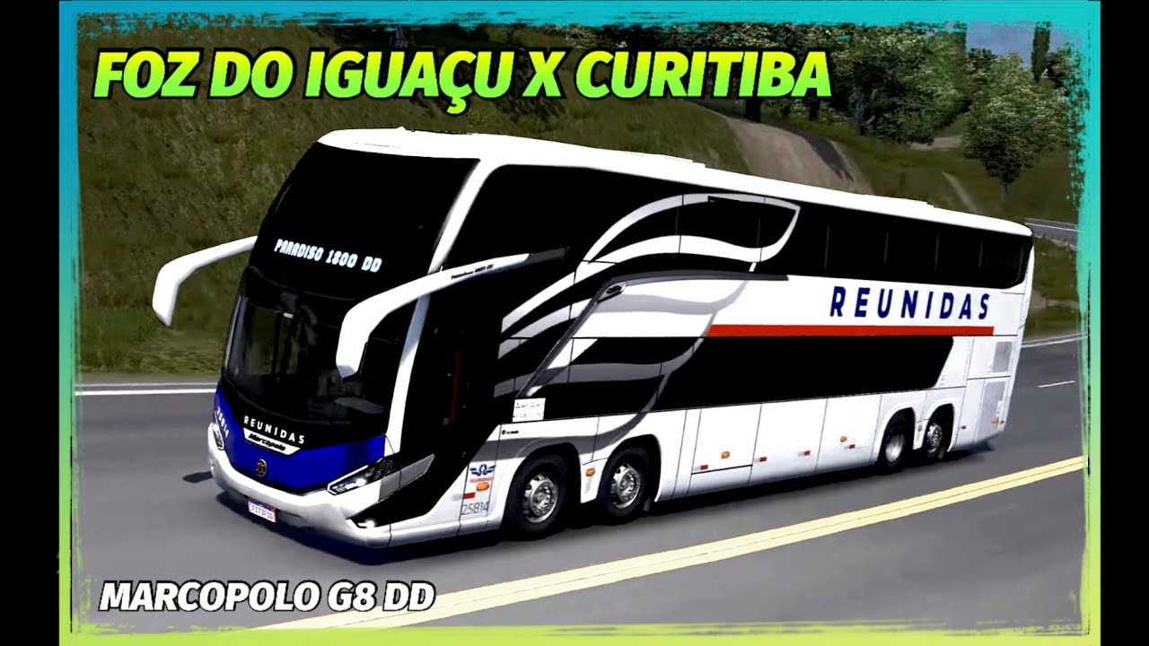 Bus viagem Reunidas Caçador Marcopolo G8 DD Scania F.C euro truck simulator 2
