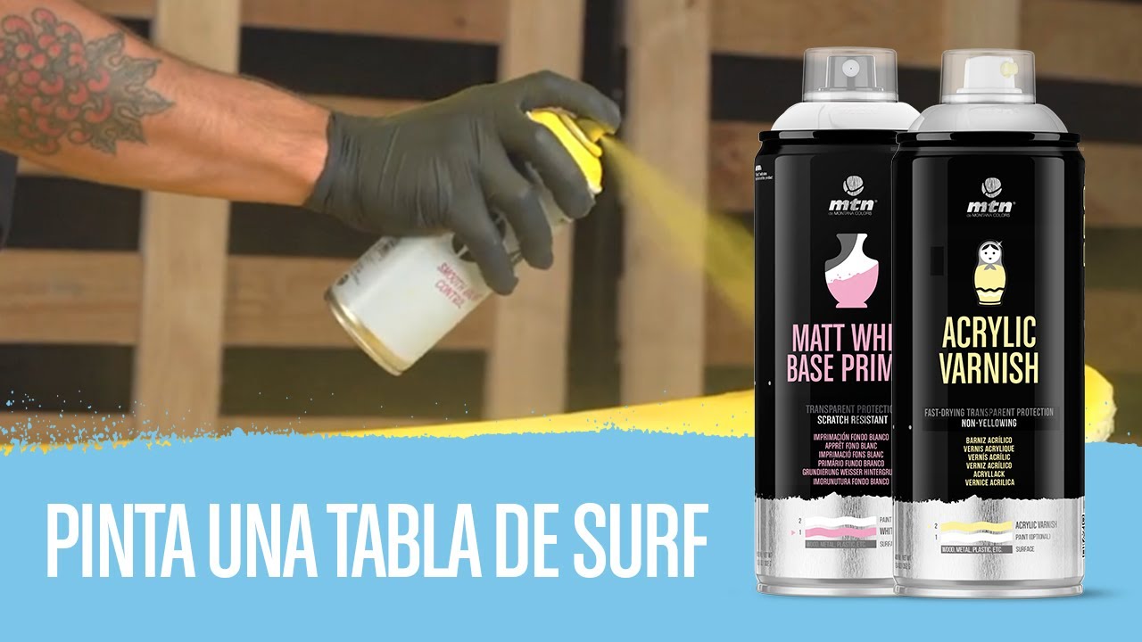 Cómo pintar y barnizar una tabla de Surf con Montana Colors