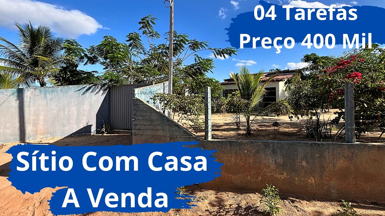 SÍTIO COM CASA A VENDA COM FRUTEIRAS 04 TAREFAS BOA PARA PLANTAR REGIÃO COM ÁGUA MINERAL #sitio