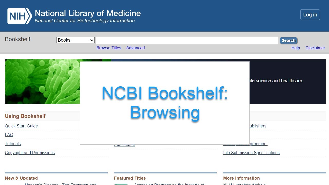 NCBI Bookshelf: Browsing